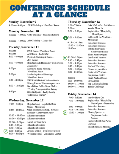Schedule of Events Schedule of Events