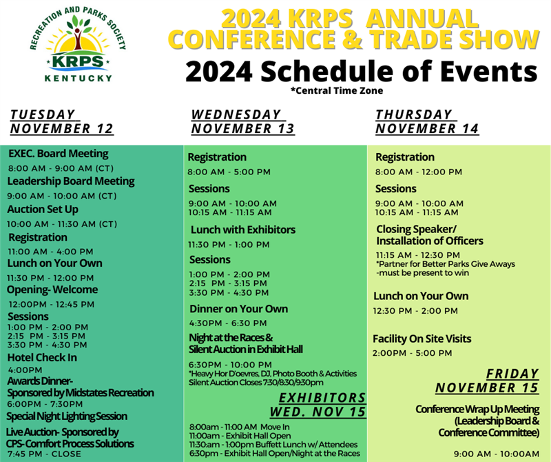 Schedule at a Glance